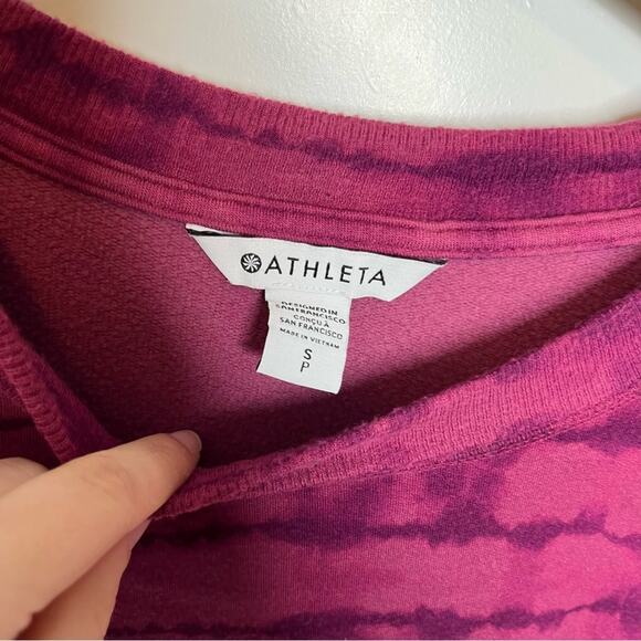 Athleta Coaster Lux Tahiti Pink Printed Soft & Stretchy Sweatshirt Size Small - Picture 3 of 7
